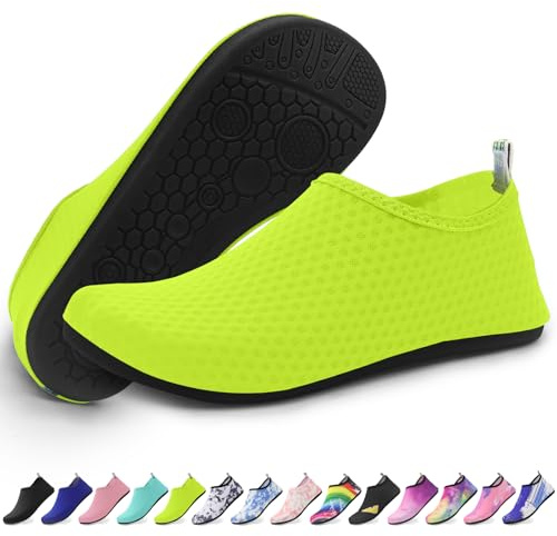 Quick-Dry Water Shoes for Men & Women – Lightweight Beach Shoes with Anti-Slip Sole | Ideal for Swimming, Surfing & Outdoor Sports | Green-38-39