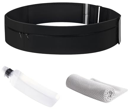 RUISPEED Cinturón de Correr Resistente al Agua con Soporte para móvil – Bolso Deportivo Ajustable para Mujeres y Hombres – Ideal para Correr, Deportes y Viajes (Mediano)