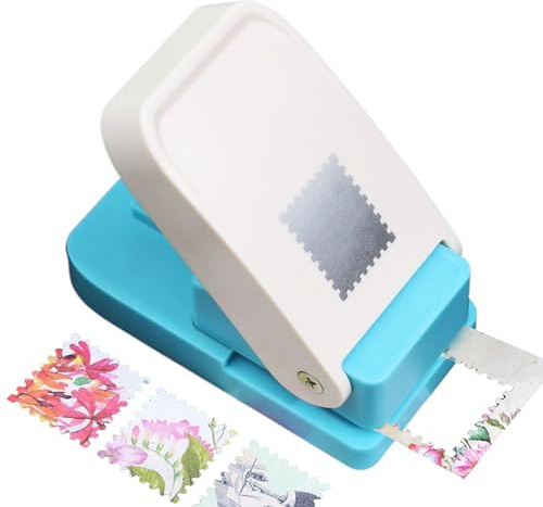 Stanzer Quadrat, Briefmarken Stanzer, Motivstanzer Briefmarke, Papierstanzer Zum Basteln, DIY Etiketten Porto Umschlag Scrapbook Zubehör