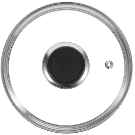 jojofuny 6 Inch Tempered Glass Pot Lid Universal Pan Lid with Insulated Handle Visible Steam Cover for Frying Steaming and Outdoor Cooking Heat-Resistant Splash Prevention