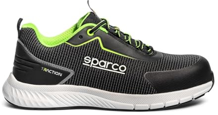 Sparco Traction Yuki Scarpe Antinfortunistiche da Uomo S1PS ESD SR FO HRO Basse Metal Free. Ultraleggere, Traspiranti estive con Puntale in vetroresina. EU 43