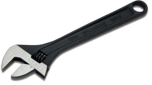 Williams 13608A Adjustable Wrench, 8-Inch, Black
