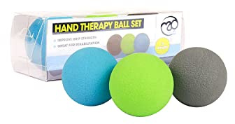 Fitness Mad Hand Therapy Balls, Stress Relief Ball, Improve Hand Grip Strength, Set of 3, Strengths, Ideal for players of Racket Sports & Rehab