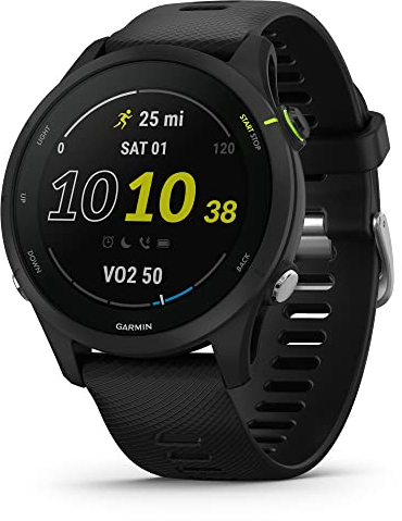 Garmin Forerunner® 255 Music GPS Running Smart Watch with Music Advanced Information Long Life Battery Black 46mm