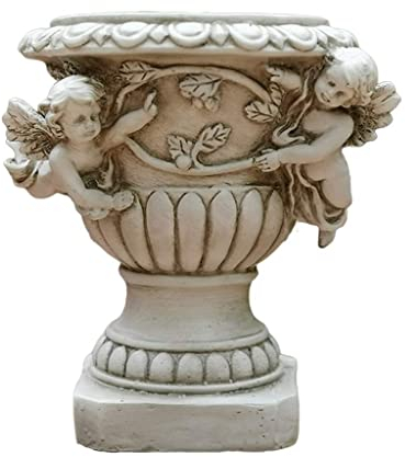 Planter Flowerpot Planter Pots Unique Plant Pots Resin Planter Goblet-Shaped Flowerpot Angel Decoration Plant Pots Garden Pots(17.5x17.5x21.5cm)