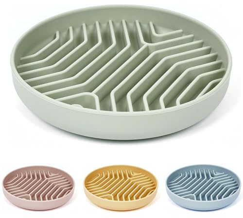 Slow Feeder Dog Bowls, Puzzle Silicone Dog Feeding Bowls with Suction Cups, Anti-Choking, Non-Slip Design, Reduces Boredom, Anxiety, Ideal for Medium to Small Dogs & Cats - XAQMHSW