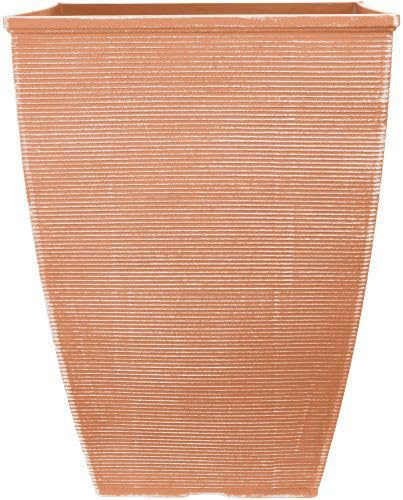 AKKIN Garden Supplies Decorative Tall Square Plastic Plant Pot Planter Helix Range Powdered Clay - 48cm (H) 35cm (L) 35cm (W) 46 Litre Volume - Indoor or Outdoor Use