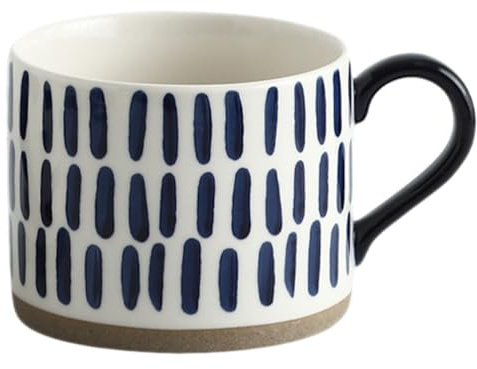 IMIKEYA Kaffeetasse Keramik 450ml Vintage Keramikbecher Handbemalt Blauen Mustern Porzellan Kaffeebecher Teetasse für Kaffee Wasser Milch Saft täglicher Gebrauch