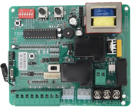 Placa de Control de Circuito para Abridor de Puerta Corredera, Placa de Control de Circuito PCB de Repuesto Principal Electrónico Universal con LED, para Motor de Puerta