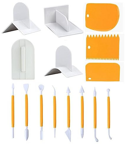 15 Pièces Grattoir à Gâteau Lisseur Et Kits De Fondant, Décoration De Gâteau Sculpture Outils De Fondant Grattoir à Glaçage Outil Plus Lisse Grattoir à Gâteau Stylo De Modélisation