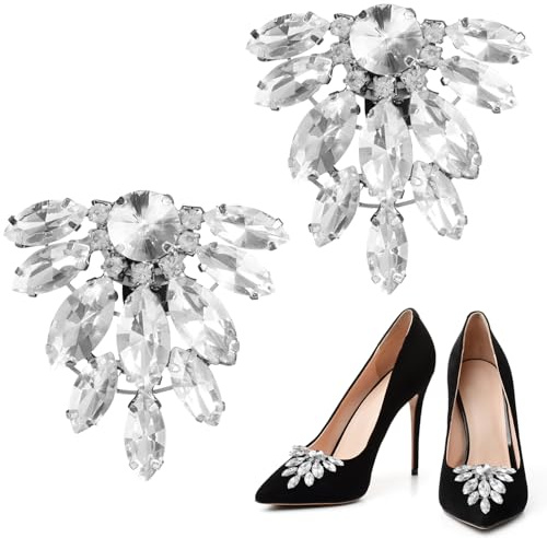 2 pezzi clip per scarpe, clip per scarpe con strass, accessori per scarpe da donna, decorazioni per scarpe in cristallo, clip per scarpe rimovibili, accessori per donne, ragazze, matrimoni, feste