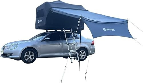 TentHome Dachzelt Aufblasbar Auto Großes Autodachzelt Wasserdicht Mehrzweck-Zelt mit Veranda Bequem Einfach Aufbau Leichtbau Autozelt Leicht Angelzelt Schwarz Camping