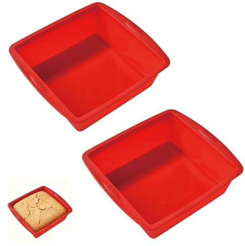 DqiUnaX 2 Stück Silikon Backform, Backform Silikon Set, Silikons Backformen Rechteckig, Silikonbackform Kastenform Antihaftmittel, Silikonbackformen Wiederverwendbare Für Brownies, Käsekuchen, Brote