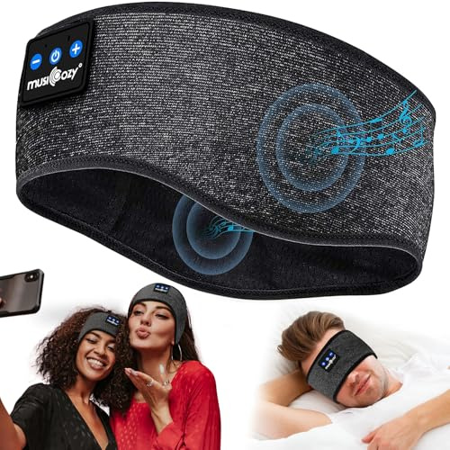 MUSICOZY Casque de sommeil Bluetooth 5.4, confortable et ultra léger, avec son Hi-Fi, autonomie de 14 heures, casque de sommeil confortable pour les personnes dormant sur le côté, les voyages et le