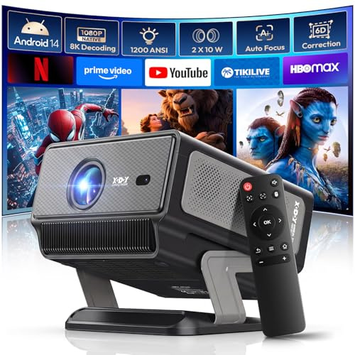 Xgody A8 Vidéoprojecteur 1200 ANSI, FHD 1080P Natif Compatible 4K