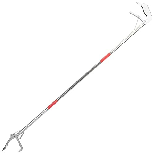 Herramienta para agarrar serpientes, 50 pinzas para serpientes de acero inoxidable de 3 secciones, palillo para bocadillos portátil resistente con dientes dentados para reptiles de peces anguila