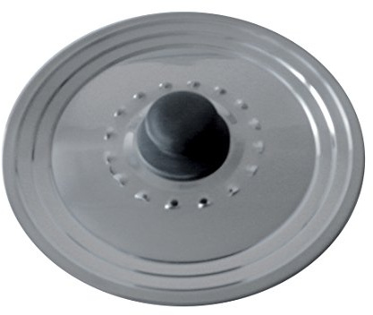 BAUMALU - Couvercle Multi-Degrés avec Trou Vapeur - Acier Inoxydable Haut de Gamme - Bouton Bakélite, Bord en Escalier - Pour Ustensiles de Ø18, 20 et 22 cm