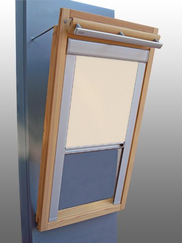 Verdunkelungsrollo Rollo Thermo creme mit Seitenschienen für Velux DKL-EP GGL,GPL,GHL,GTL S08 ALU