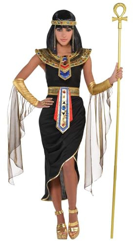 amscan Egyptian Queen Costume with Headpiece for Adults-1 PC, Non Solid Colour
