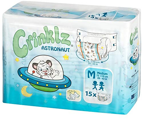 Crinklz Astronaut Windeln mit Folie - Medium - 15 Stück