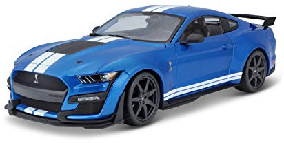 Maisto Mustang Shelby GT500 '20: Modelo de Coche a Escala 1:18, Puertas, Maletero y capó para Abrir, orientable, 34 cm, Azul (531388)