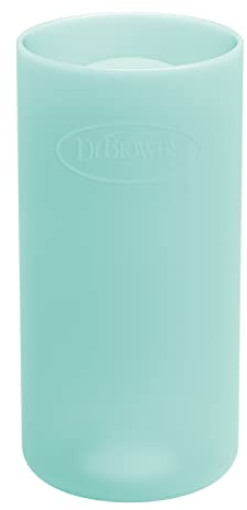 Dr. Brown's Options+ Glass Baby Bottle Sleeves, 100 Percent Silicone, Narrow Neck, Mint, 8oz/250 ml