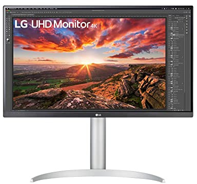 LG Electronics 27UP850-W.AED 68,4 cm (27 Zoll) UHD 4K Monitor (IPS-Panel, AMD FreeSync, VESA DisplayHDR 400), schwarz weiß, 400 cd/m², Schwarz/Weiß