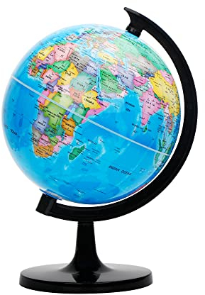 EXERZ 20cm Schülerglobus - Englische Karte - selbst zusammenbauen - Globus Bildung/geographisch/politisch