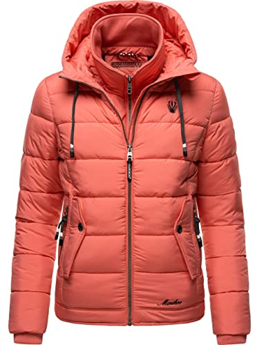 MARIKOO Damen warme Winter Steppjacke mit Kapuze Taisaa Prc Rose Coral Gr. XL