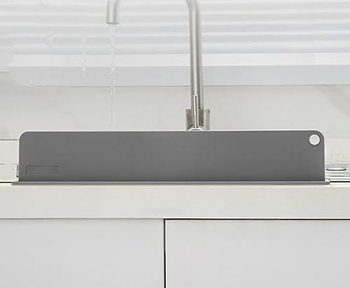 XKONG Paraspruzzi in silicone per lavello, paraspruzzi per lavello, paraspruzzi riutilizzabile, lavapiatti per cucina (grigio)