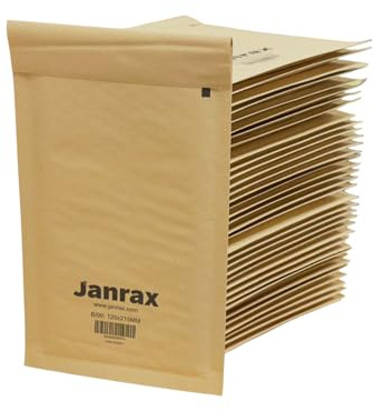 Pack of 50 Bubble Lined Size 00/B Padded Brown Postal Envelopes by Janrax