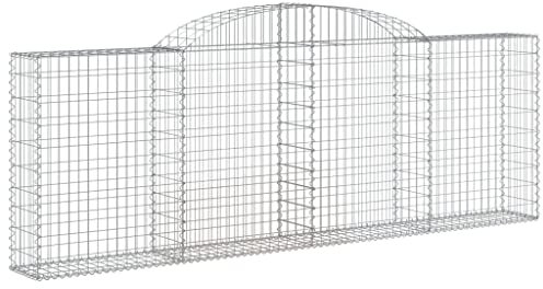 Parterre surélevé en Gabion arqué, jardinière en Cage à Pierre, Lit Surélevé à Gabion, Parterre de Fleurs Jardin Terrasse Extérieur Jardinière Panier à Pierres, 300x30x100/120 cm Fer galvanisé