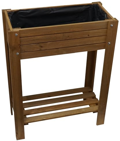 HRB Hochbeet aus Holz, Pflanzkasten für Innen und Außen - Wetterbeständiges, Nachhaltiges Holz in Braun, Kräuterbeet Ideal für Gartenfreunde