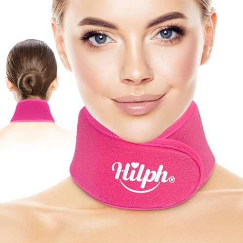 Hilph Neck Ice Pack for Surgery Recovery, Flexible Cervical Gel Ice Pack Cold Compress for Neck Pain Relief, Tonsillectomy, Sore Throat, Tonsil Stone Removal - Pink