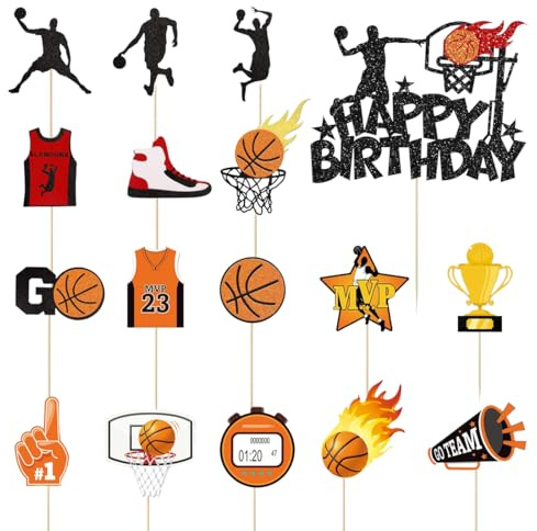 COYUN 11 piezas Decoracion Tarta Baloncesto, decoración de pastel de cumpleaños,decoración de cupcakes para Tartas Infantiles el cumpleaños de los entusiastas del baloncesto
