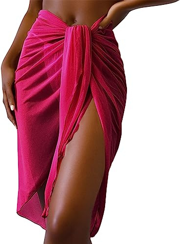 Lggwunsi Short De Plage Femme, Wrap Mode Plage Paréo Pareo Respirantes Chiffon Été Cache-Maillots Souple Chic Et Élégante Jupe Confortable Vacances Beachwear