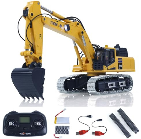 TOUCAN RC HOBBY 1/50 RC Bagger PC520 Elektrischer Hebebügel, Funksteuerung, Bagger, Ingenieurfahrzeug, Metallschienen, Lichter, Sound, kleine Sammlung, für Kinder ab 14 Jahren