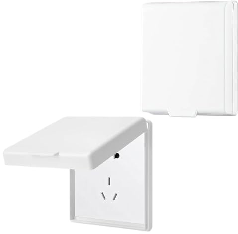 DULZEN 2 Piezas Tipo 86 Tapa para Enchufes de Estanco Exterior Pared Autoadhesivo Cubierta Toma Corriente Tapa Enchufes Pared Protector de Enchufes Exterior para de Baño, Cocina, Dormitorio