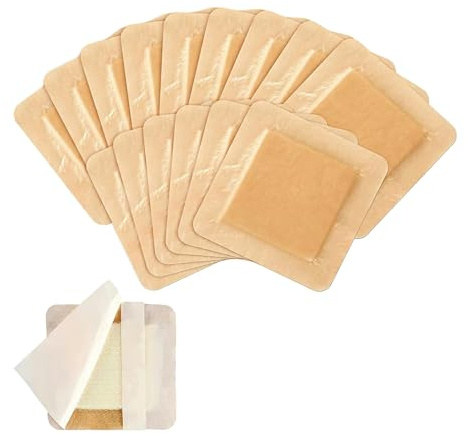 Apósitos de Espuma de Silicona para Heridas 7.5x7.5cm | Impermeable, Estéril y Adhesivo | Caja con 10 Unidades para Cuidado de Piel Dañada, Cortes o Postoperatorio