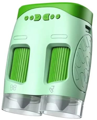 Ounfhtrttk Microscopio Electrónico para Niños, Telescopio Microscopio con Pantalla de 2 Pulgadas, 800X, Cámara Digital de Video, Tarjeta de 32 GB Incluida