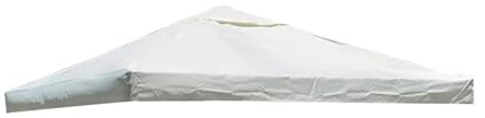 Ersatzdach Pavillon 3x3 Meter Pavillon-Abdeckung, wasserdicht, 300D Polyester-Stoff, Sonnendach, Oberteil, Ersatz-Stoffbezug for den Innenhofgarten(White)
