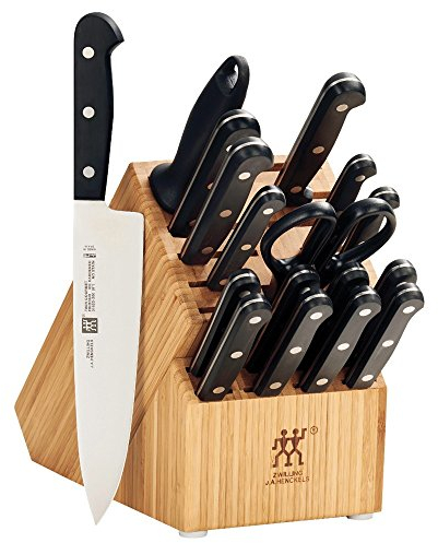 ZWILLING TWIN Gourmet 18-pc Razor-Sharp German Block Knife Set, Made in Company-Owned German Factory with Special Formula Steel perfected for almost 300 Years, Dishwasher Safe