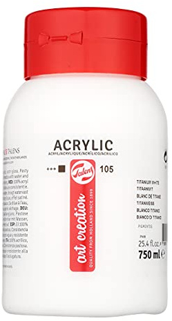 Talens Art Creation Acrylic Colour Jar 750 ml Titanium White 105