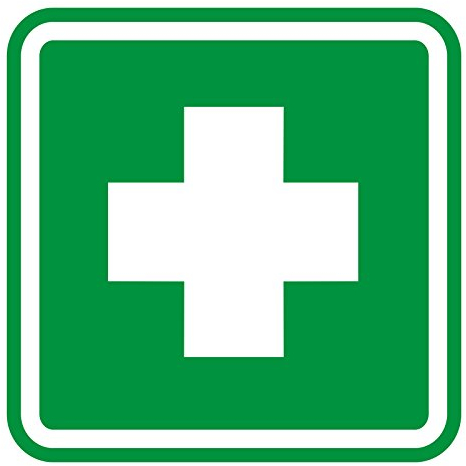 easydruck24de Aufkleber Erste-Hilfe-Kasten I 10x10cm I Rettungszeichen Hinweisaufkleber Warnhinweis I außenklebend I hin101
