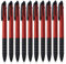 notrash2003 10er Set Dreifach Kugelschreiber drei Farben Blau Rot und Schwarz und Touchpen Eingabestift4in1 Schreibgerät (Rot)