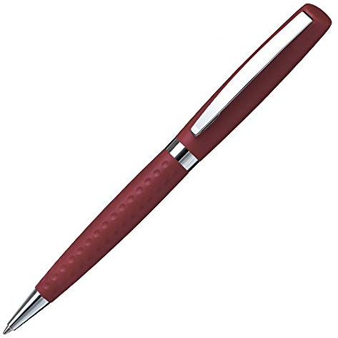 stempel-fabrik – Stempel-Kugelschreiber Heri Classic G Light 6461 Custom mit Wunschtext personalisieren – 2in1 Kugelschreiber mit selbstfärbendem Taschenstempel (33x8 mm | 3 Zeilen | Dunkelrot)