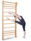 COSTWAY Escalera Sueca Barras de Pared 195x81x14cm Madera Espaldera para Gimnasio Fitness Casa Deportiva Carga hasta 150 kg，Incluye 4 Anclajes de la Pared