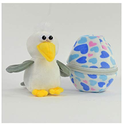 Kögler Malwin 75769 - Mini Mouette en Peluche dans Un œuf - Environ 13 cm - Petite Peluche à câliner et à Aimer - Petit Cadeau pour Enfants, garçons et Filles