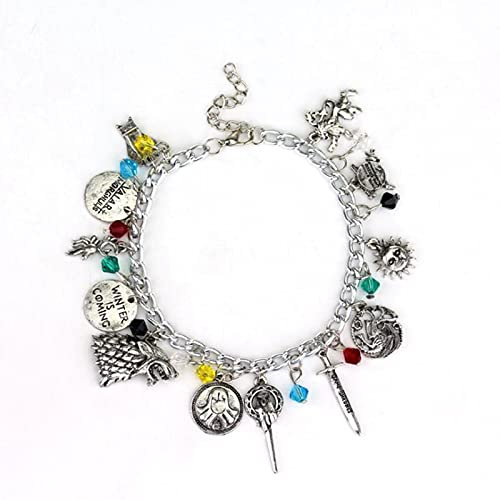 Pulsera de Juego de Tronos de la Mano del Rey Targaryen Dragón Nueve Emblemas de la Familia Colección Pulsera de Juego de Roles, Joyería de Regalo para Fans