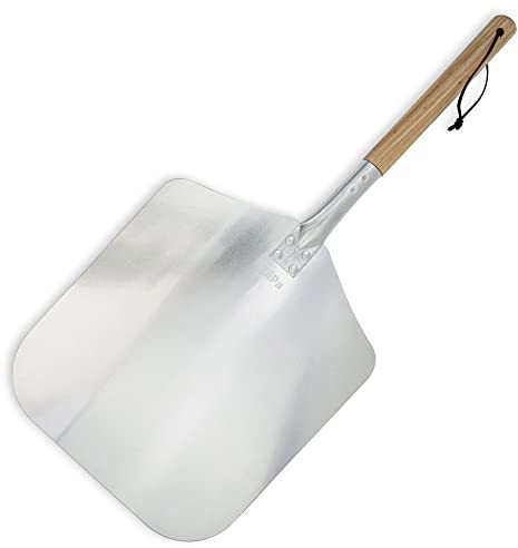 ZiiPa • Pelle à Pizza Rectangulaire • Aluminium Anodisé Léger • Manche en Bois Ergonomique • Anti-Adhésif • 65 x 30,5 cm